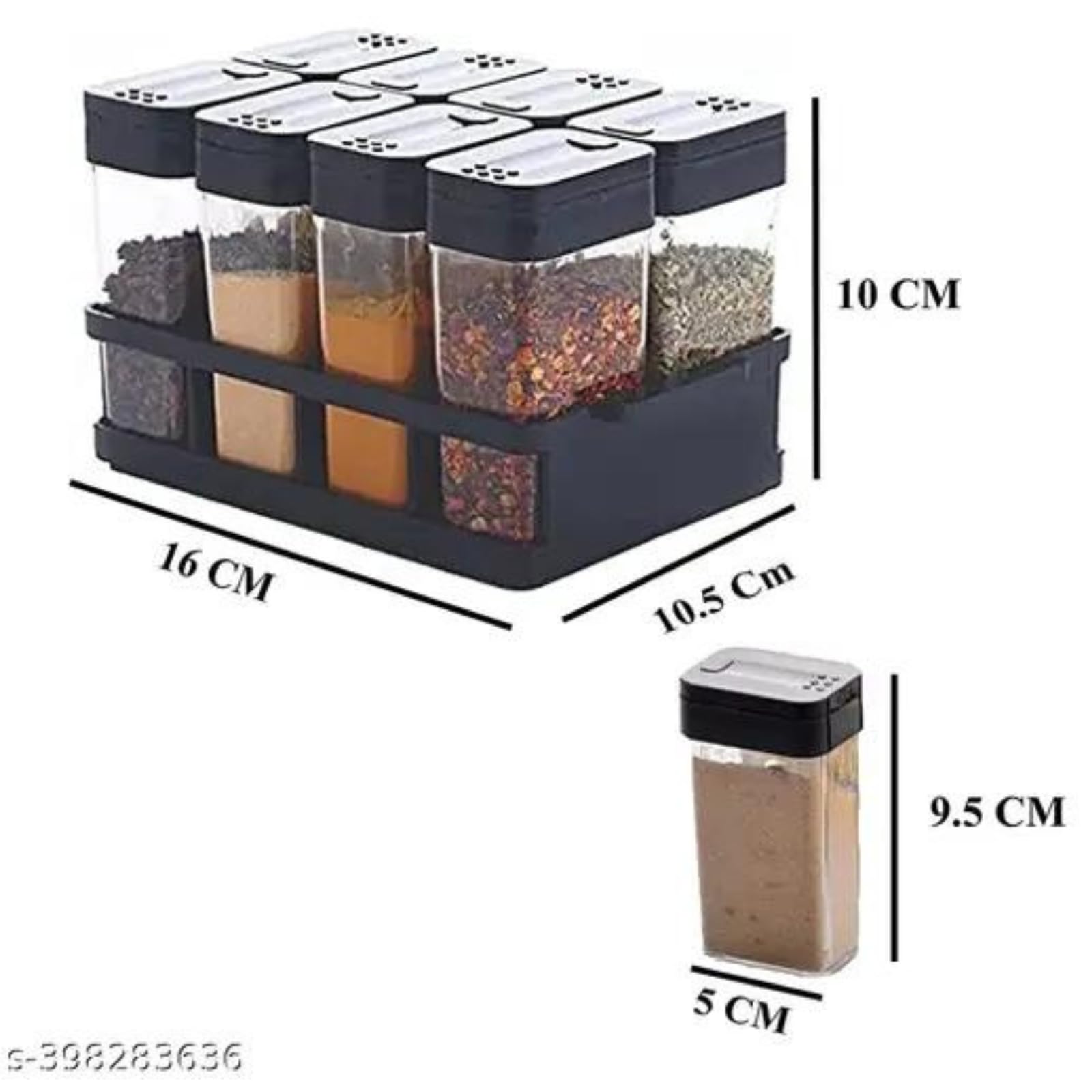Tasmax 8 Pcs Sets Airtight Masala Box For Kitchen Masala Container For Kitchen Spice Jars Multi Storage Container For Kitchen Ea